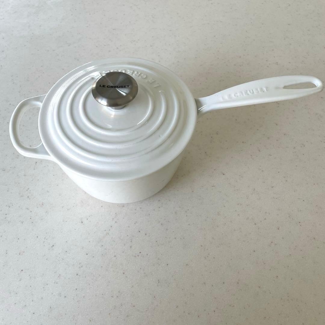 Le Creuset 片手鍋 アイアンハンドル・ソースパン 16cm ホワイト
