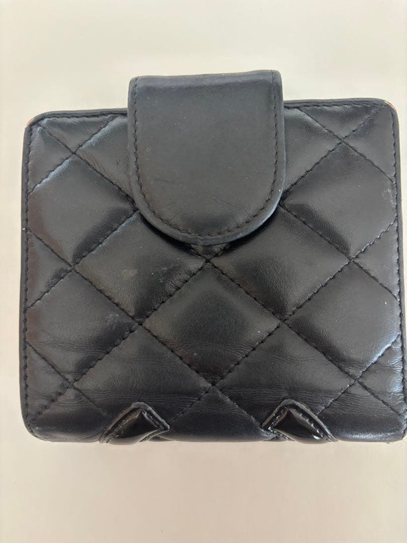 CHANEL シャネル カンボンライン 二つ折財布 がま口 ココマーク　ブラック