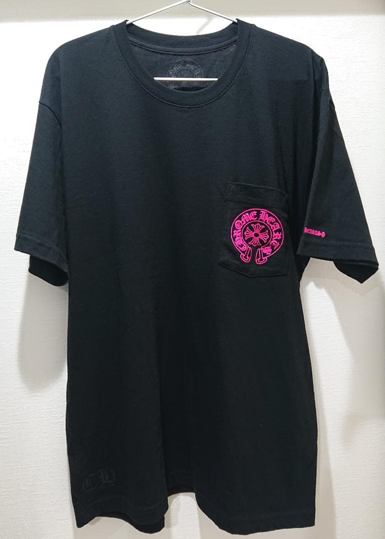 最終お値下げ　クロムハーツ　Tシャツ　ホースシュー　ブラック × ピンク XL