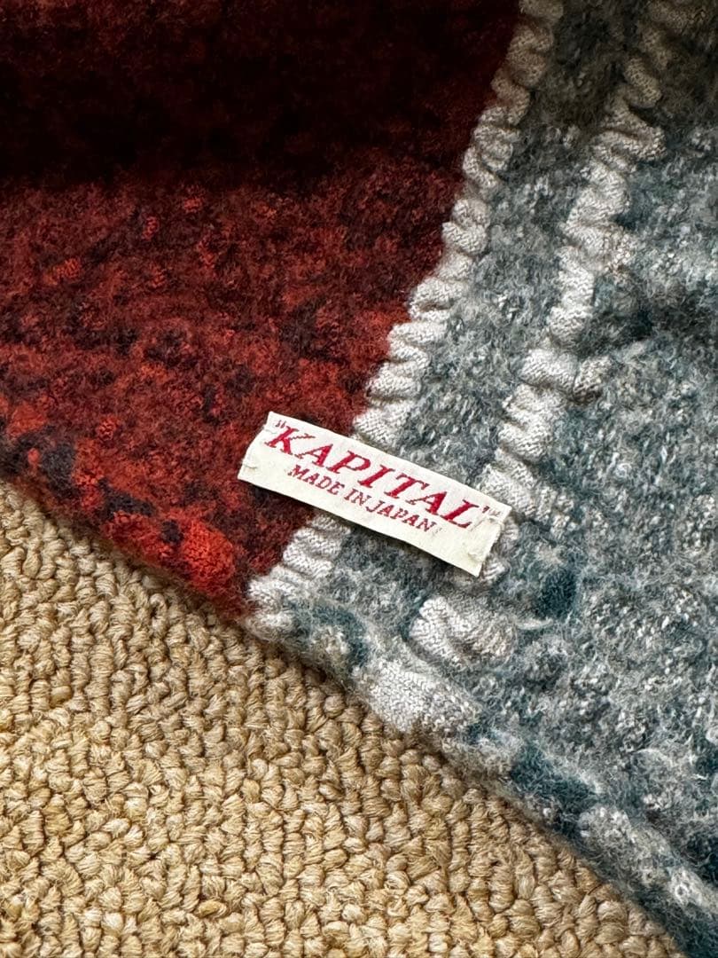 KAPITAL キャピタル　ウール　ストール　猫柄