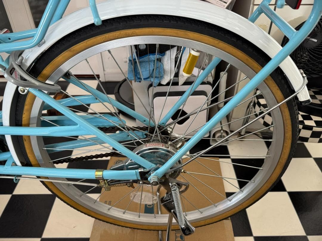 ◇子供用自転車 女の子向け 22インチ LEDオートライト パステルブルー◇