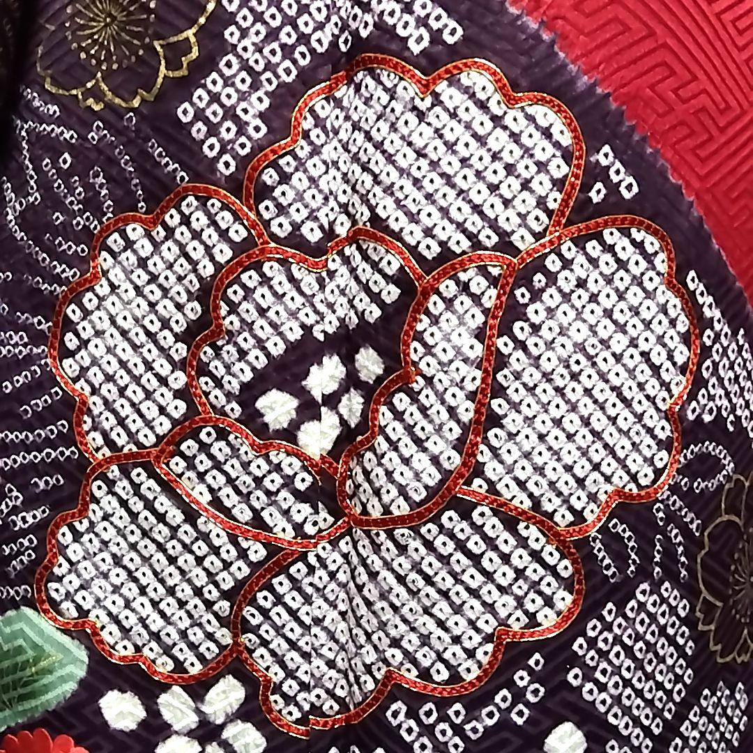 振袖 赤 絞り 刺繍 地紋 成人式 駒刺繍 セット 袋帯