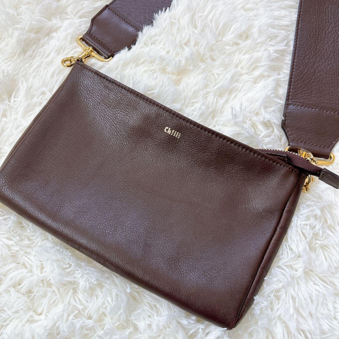 chiiii bag レザー ショルダーバッグ 太め