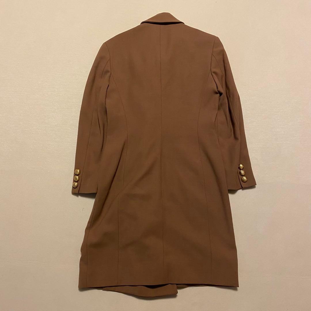 GUCCI ロングコート 42 ゴールドボタン ウール 100% キャメル