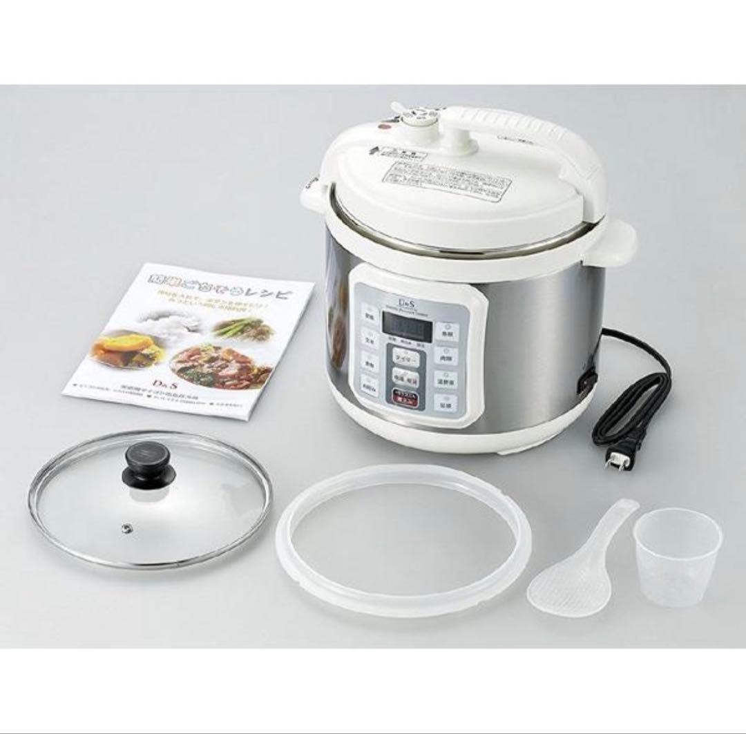 D＆S　家庭用マイコン電気圧力鍋　4L　レシピブック付き　STL-EC40