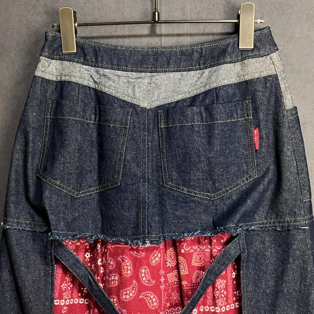 BETTY'S BLUE パッチワークデニムロングスカート 後ろ編み上げ