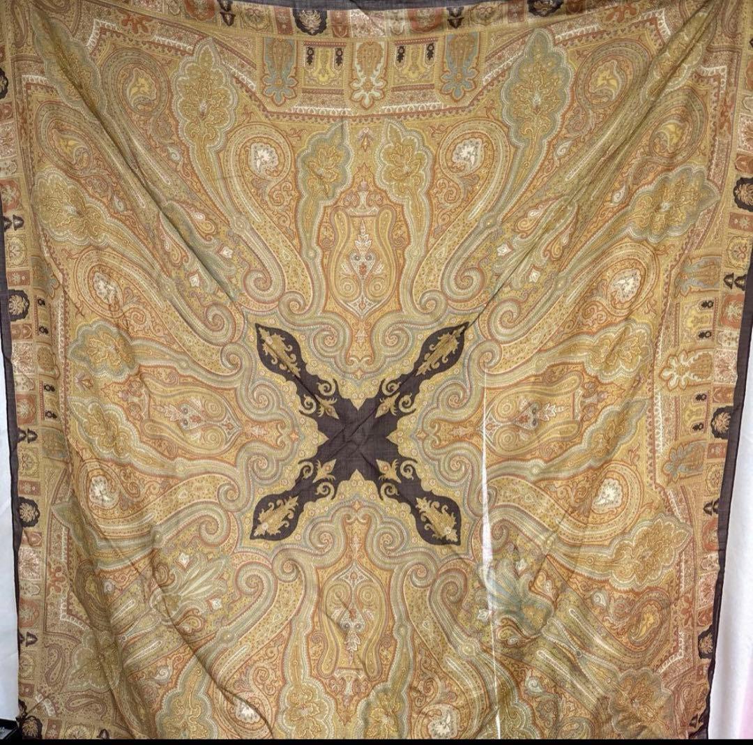 ETRO ペイズリー柄 ストール 大判 ブラウン系