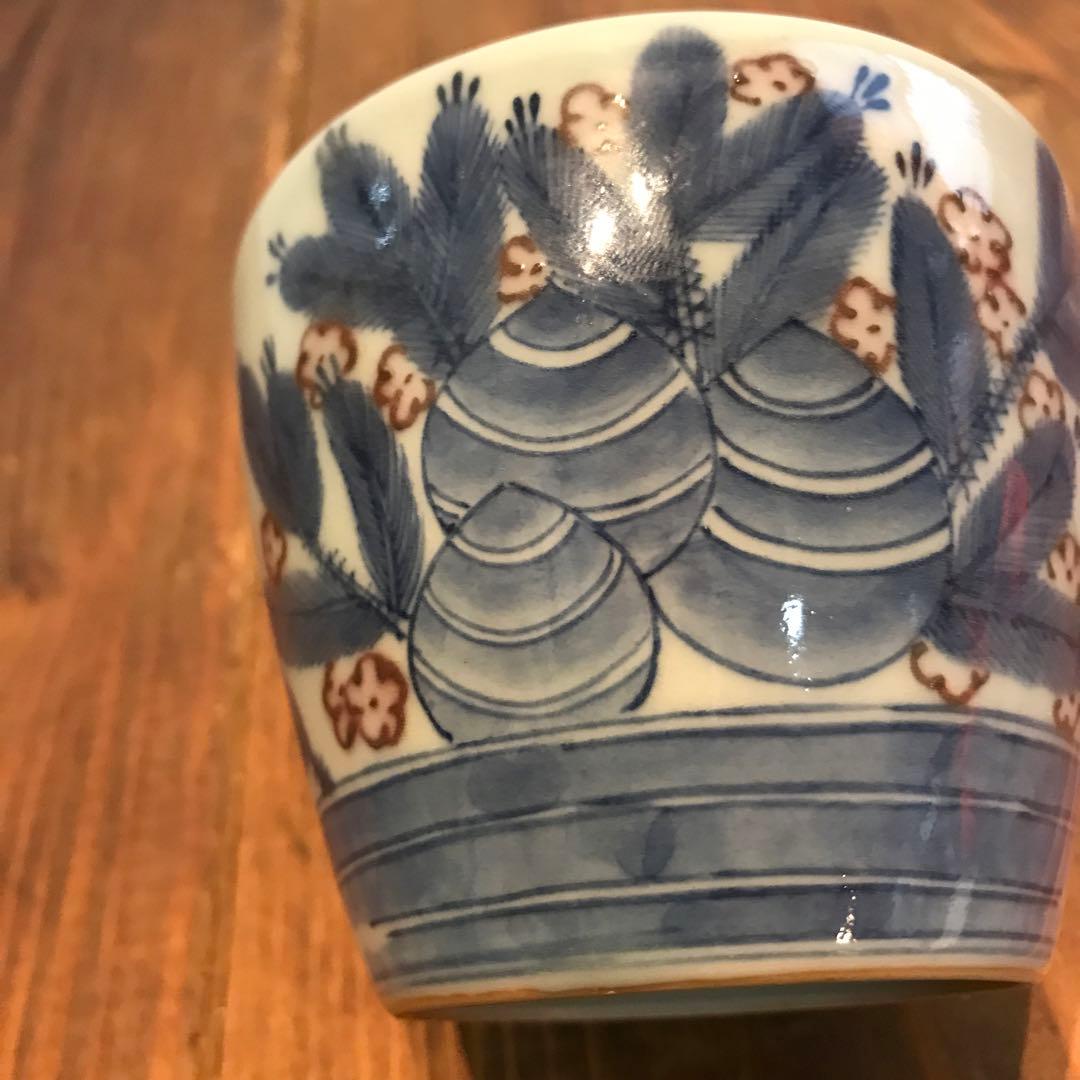 美品　伊万里　鍋島焼　そば猪口　蛤　時代物　丁寧な絵柄が素敵な　落ち着いた色合い