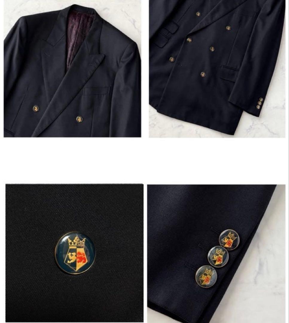 Aquascutum ダブル テーラード ジャケット カシミヤ混 大きいサイズ