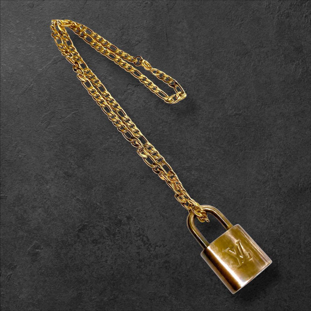 ルイヴィトン パドロック 南京錠 ネックレス 社外新品チェーン50cm 604