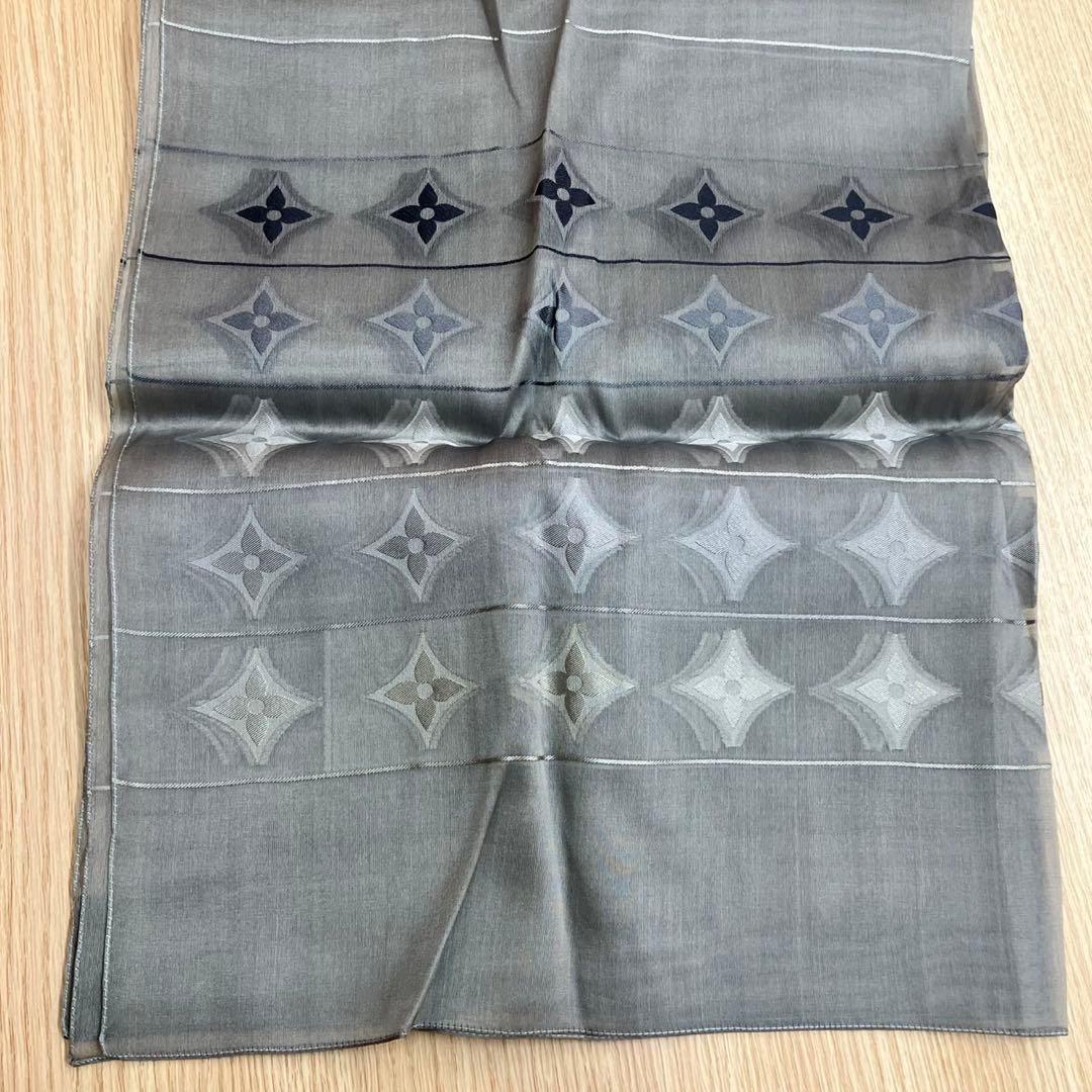 【美品】LOUIS VUITTONモノグラム　シアーストール 絹シルク100％