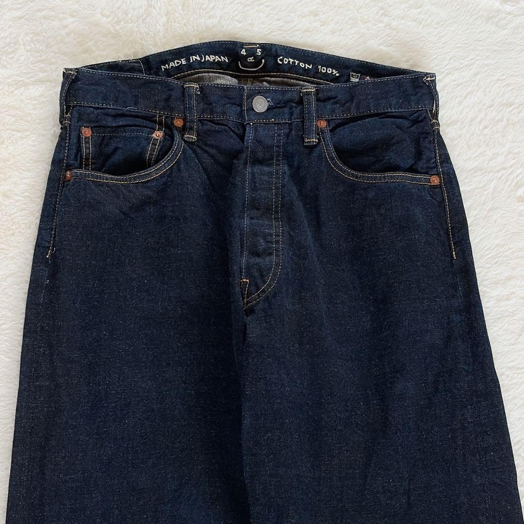 美品【45R】再び6.5空比古比女 デニムパンツ セルビッジ ボタンフライ 30