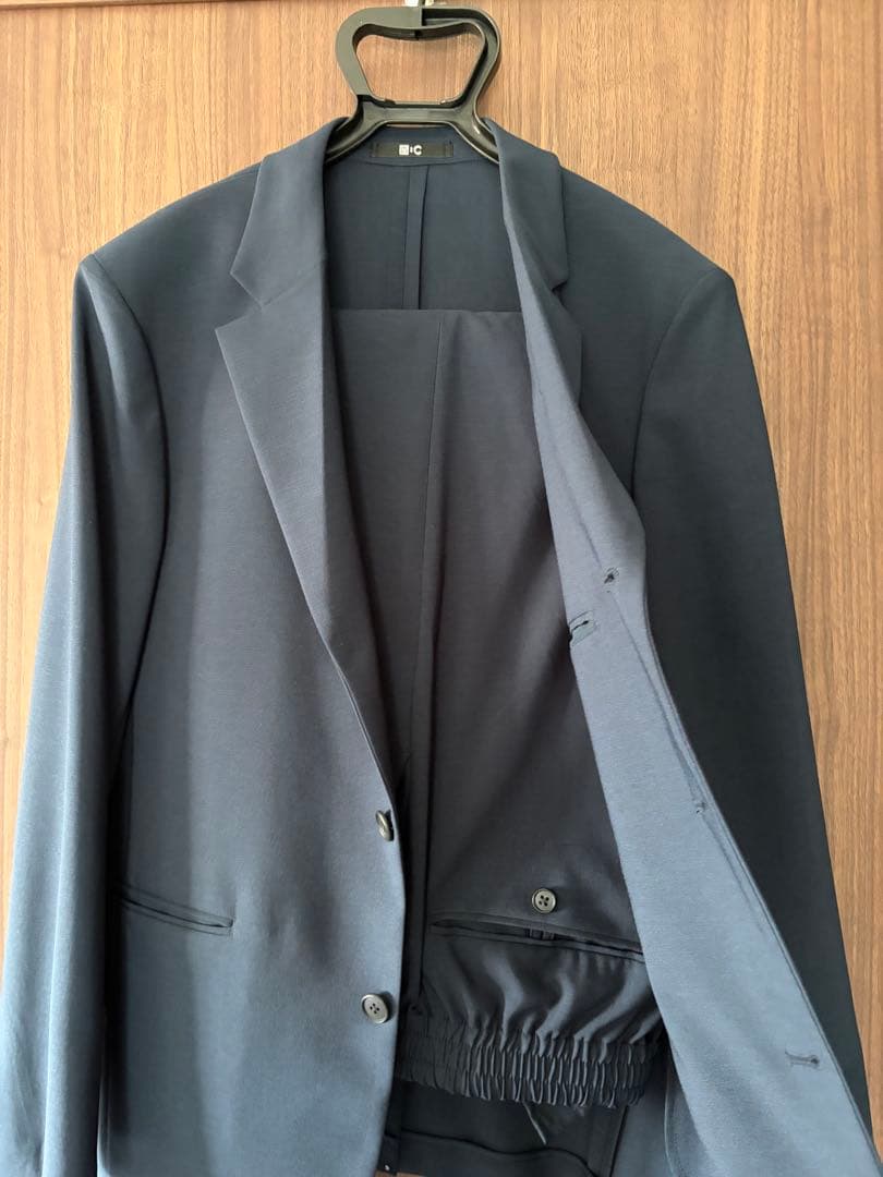 UNIQLO C 25SS 感動ジャケット タックパンツ セットアップ ネイビー
