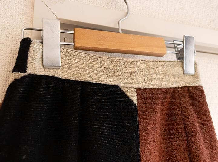 【Ameri／'25年4月】GEOMETRIC COMFY PILE SKIRT