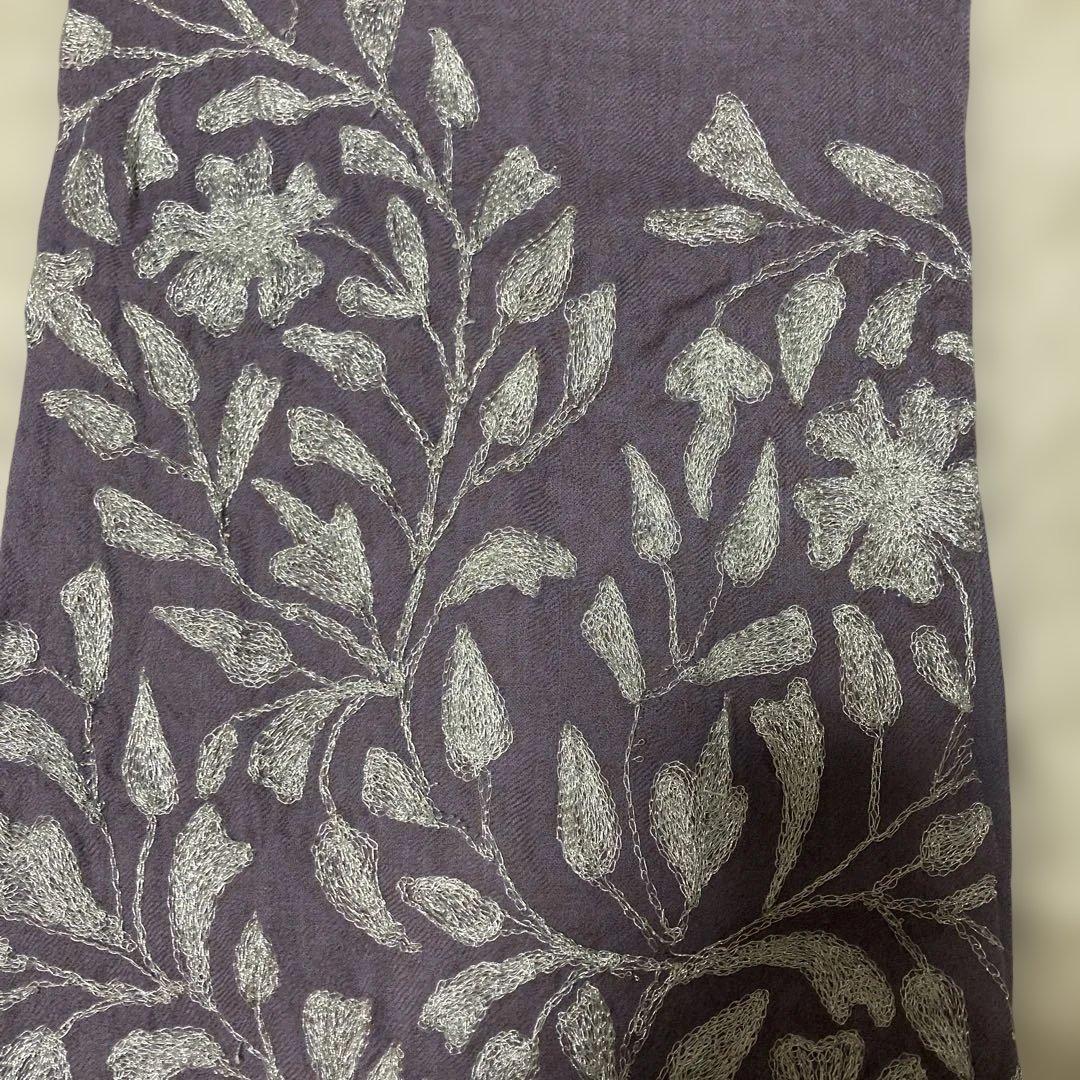 DRIES VAN NOTEN ストール　シルバー刺繍