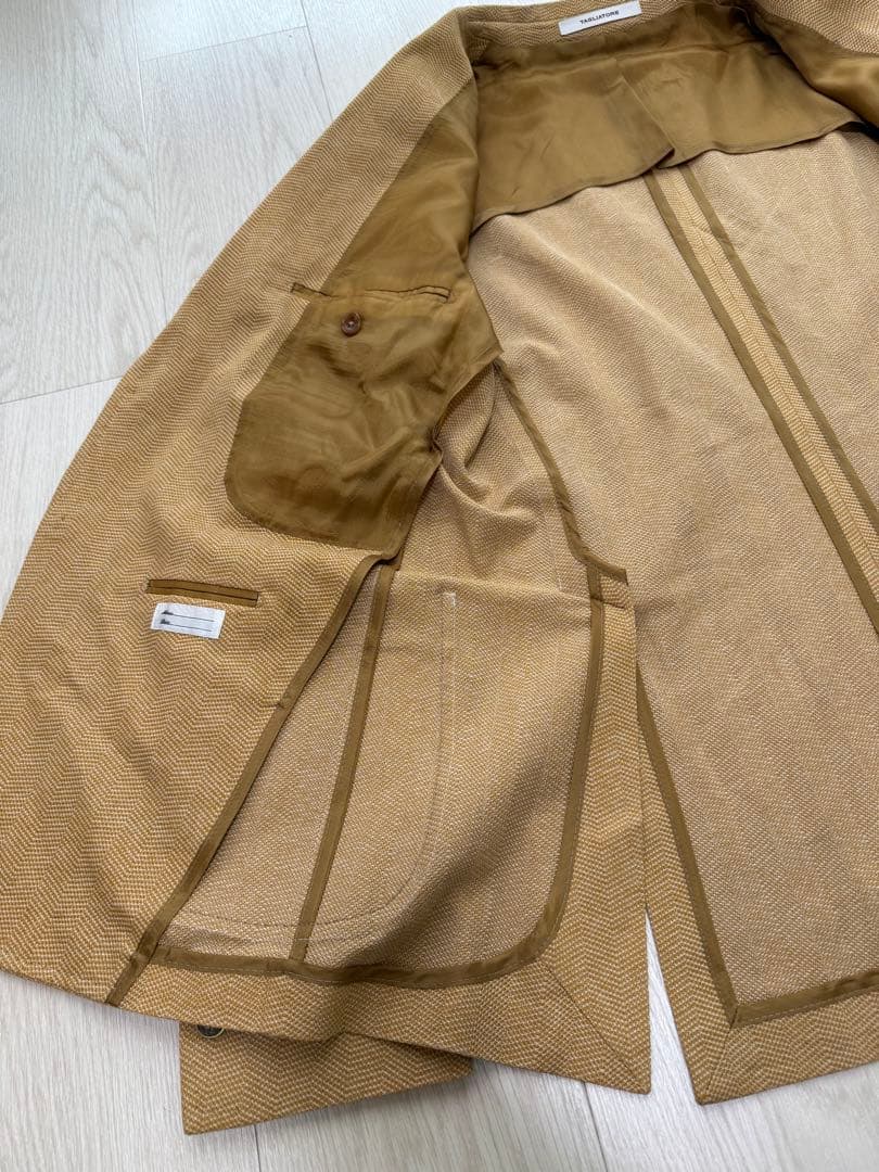 未使用 TAGLIATORE ヘリンボーンコットンジャケット 50 ベージュ