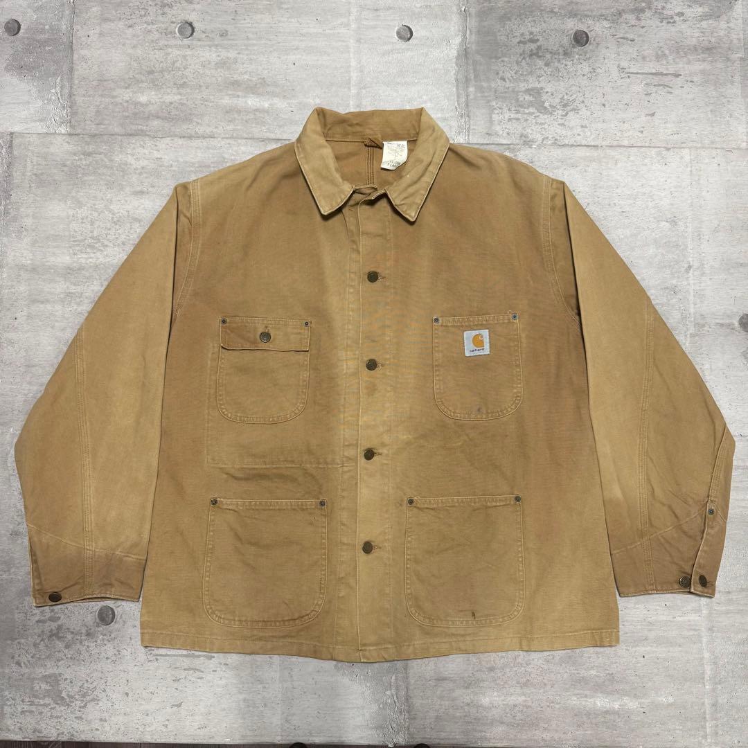 90s USA製 carhartt ミシガンチョアコート ブラウン 希少モデル
