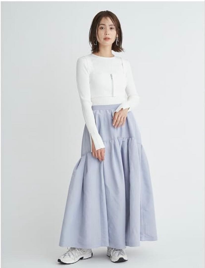 美品★emmi atelier★ボリュームティアードスカート ブルー