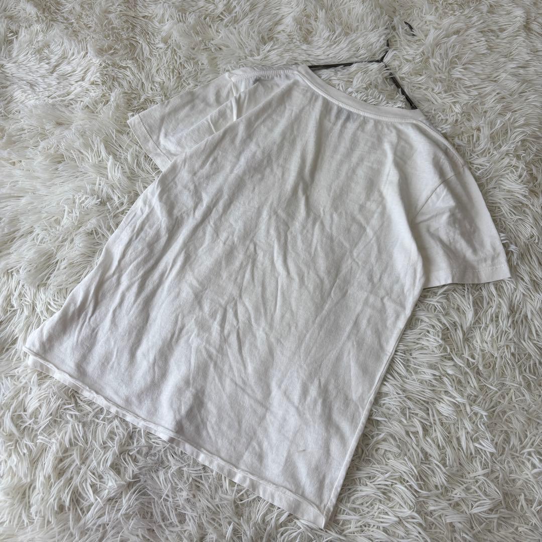 SAINT LAURENT PARIS ロゴ刺繍Tシャツ 白 XS