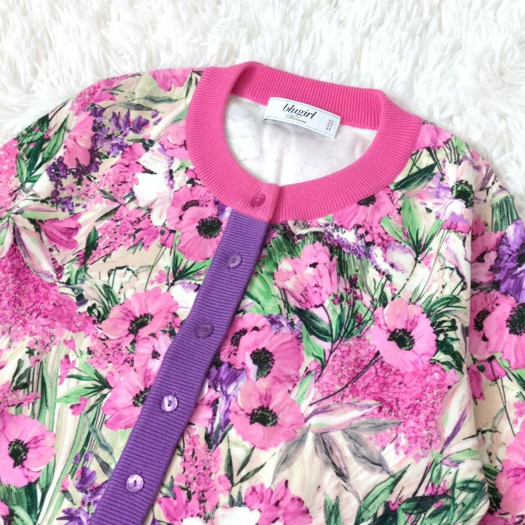 美品✨Blugirl Blumarine カーディガン フラワープリント ピンク