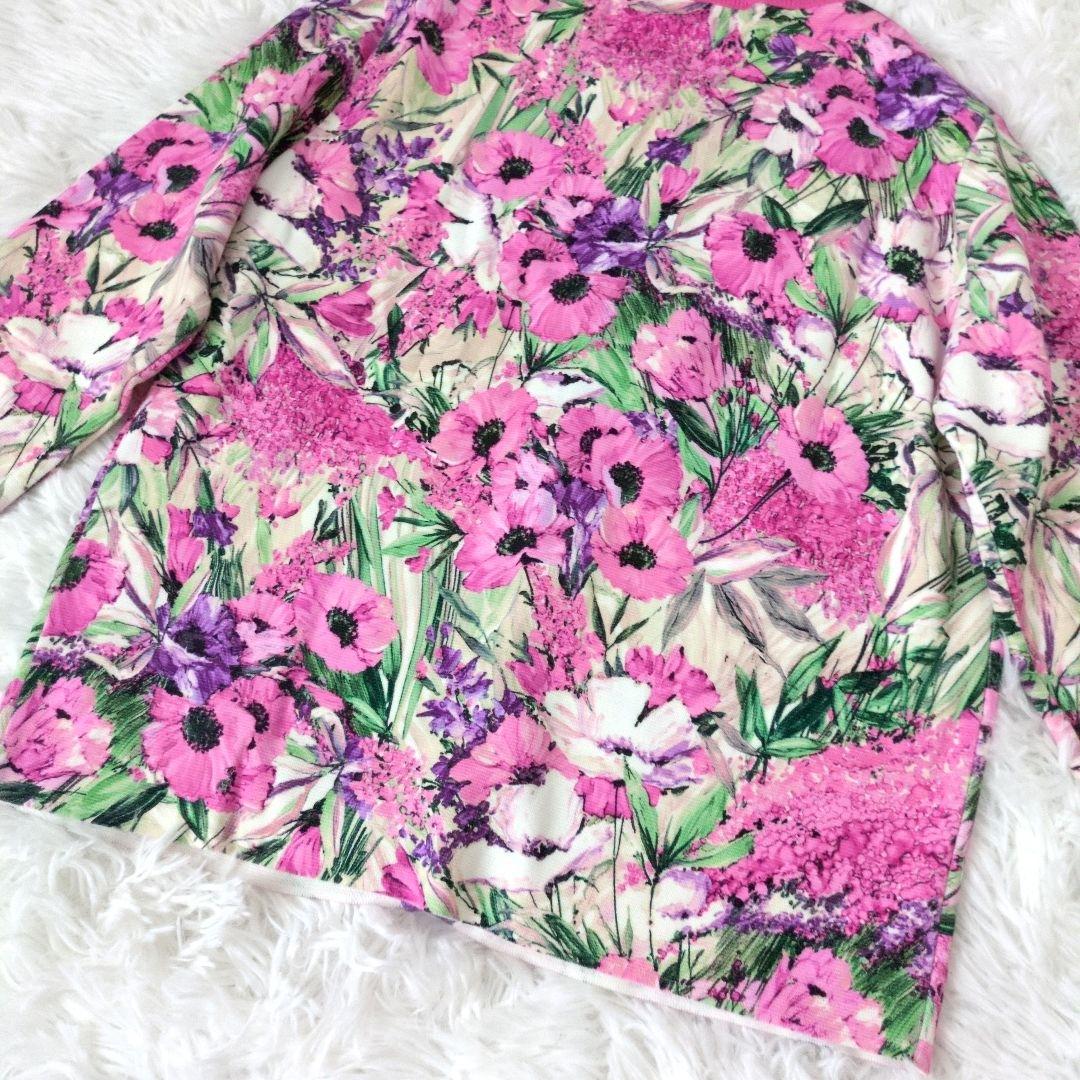 美品✨Blugirl Blumarine カーディガン フラワープリント ピンク