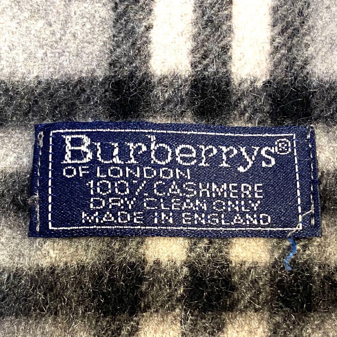 BURBERRYS ロンドン　カシミア100%マフラー　ノバチェック　グレー