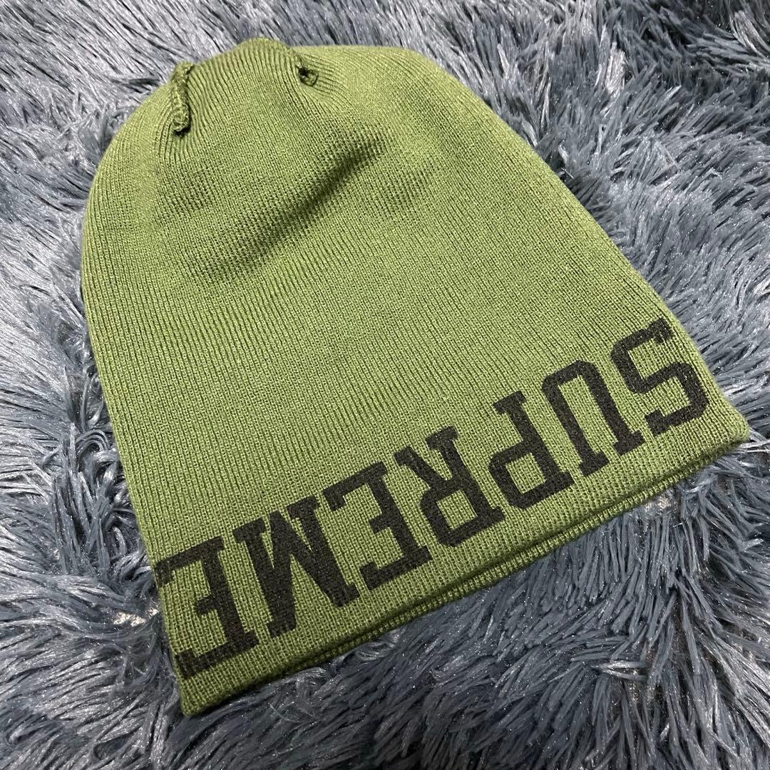 【即完売品】Supreme オリーブグリーン ビーニー ニット帽 ニューエラ