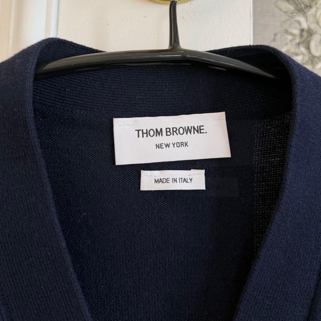 THOM BROWNE ネイビー カーディガン 0