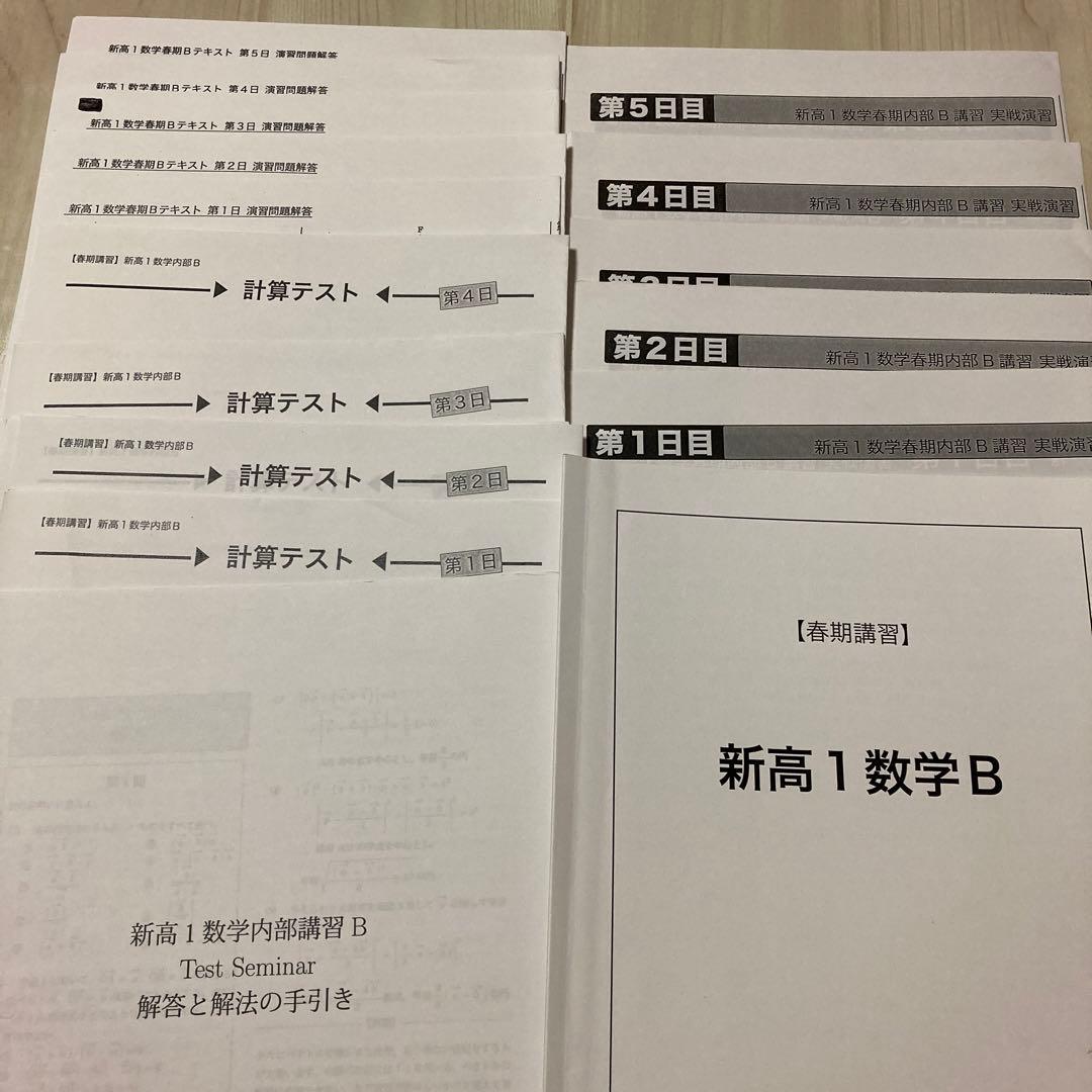 美品　鉄緑会　2019 年度　新高1 春期　英語B　数学B　セット