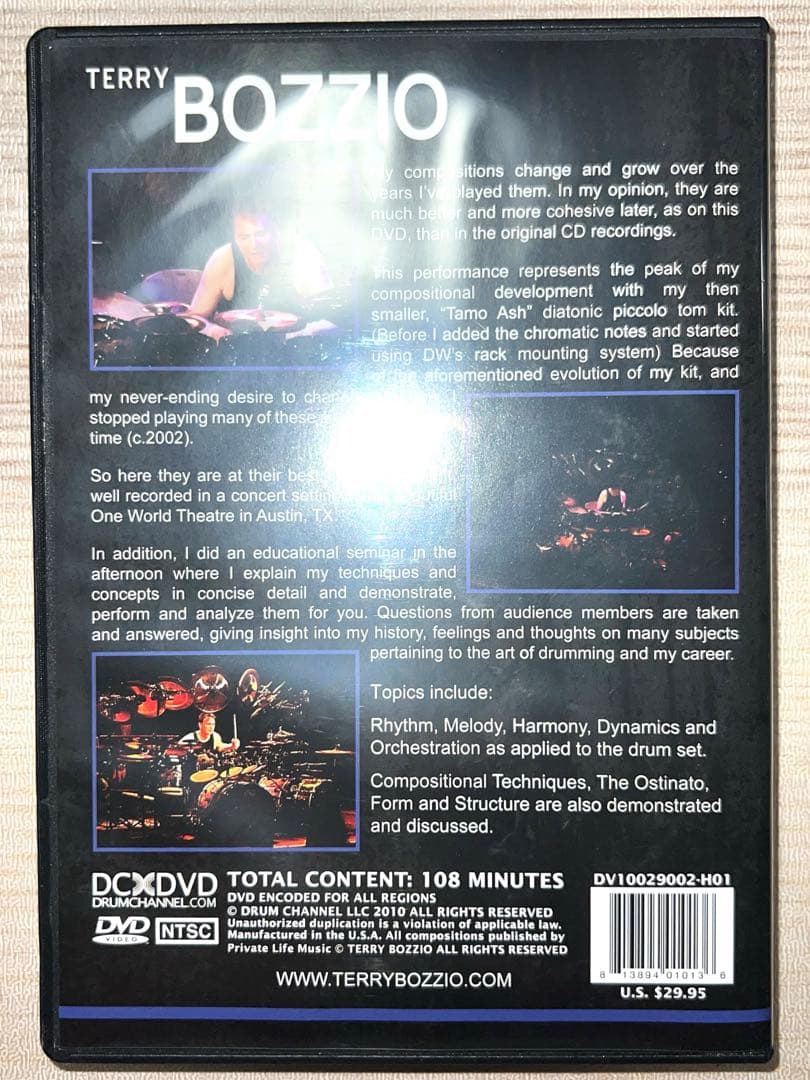 直筆サイン★Terry Bozzio Performance & Seminar