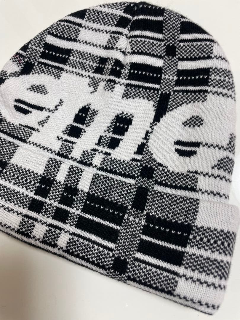 Supreme Big Logo Beanie White Plaid チェック