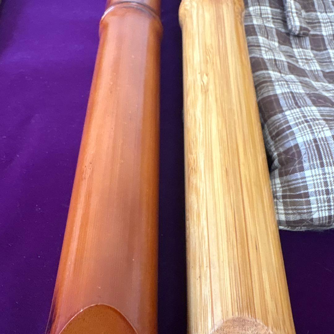 尺八　55cm竹製、52cm 木製？　2本セット 中古　胡蝶