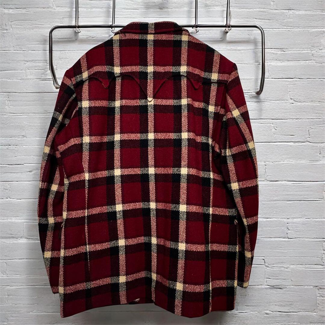 RRL ラルフ チェック ウール テーラードジャケット レッド 赤M