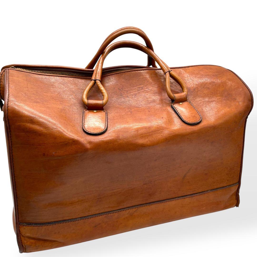 良品　AIGNER ヴィンテージ　大容量　ボストンバッグ　ブラウン　レザー