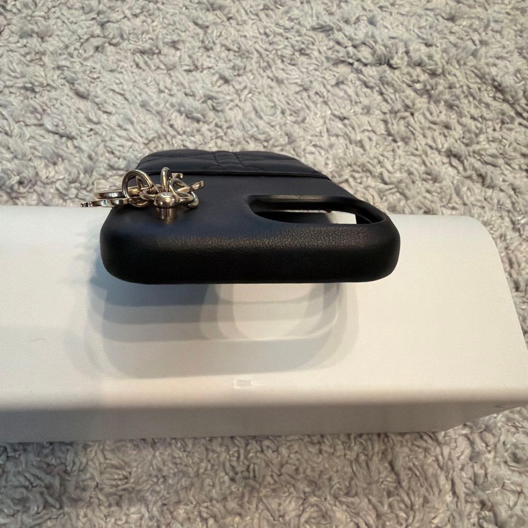 Dior ブラックレザー iPhone15ケース