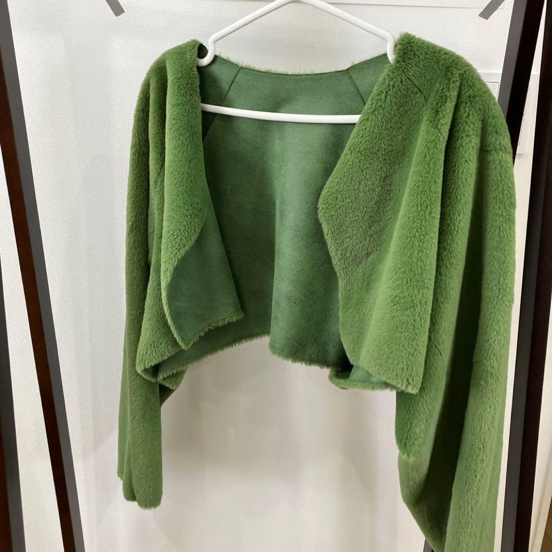 アメリ　ロングボアコート　グリーン　MANY WAYUSEFULBOACOAT