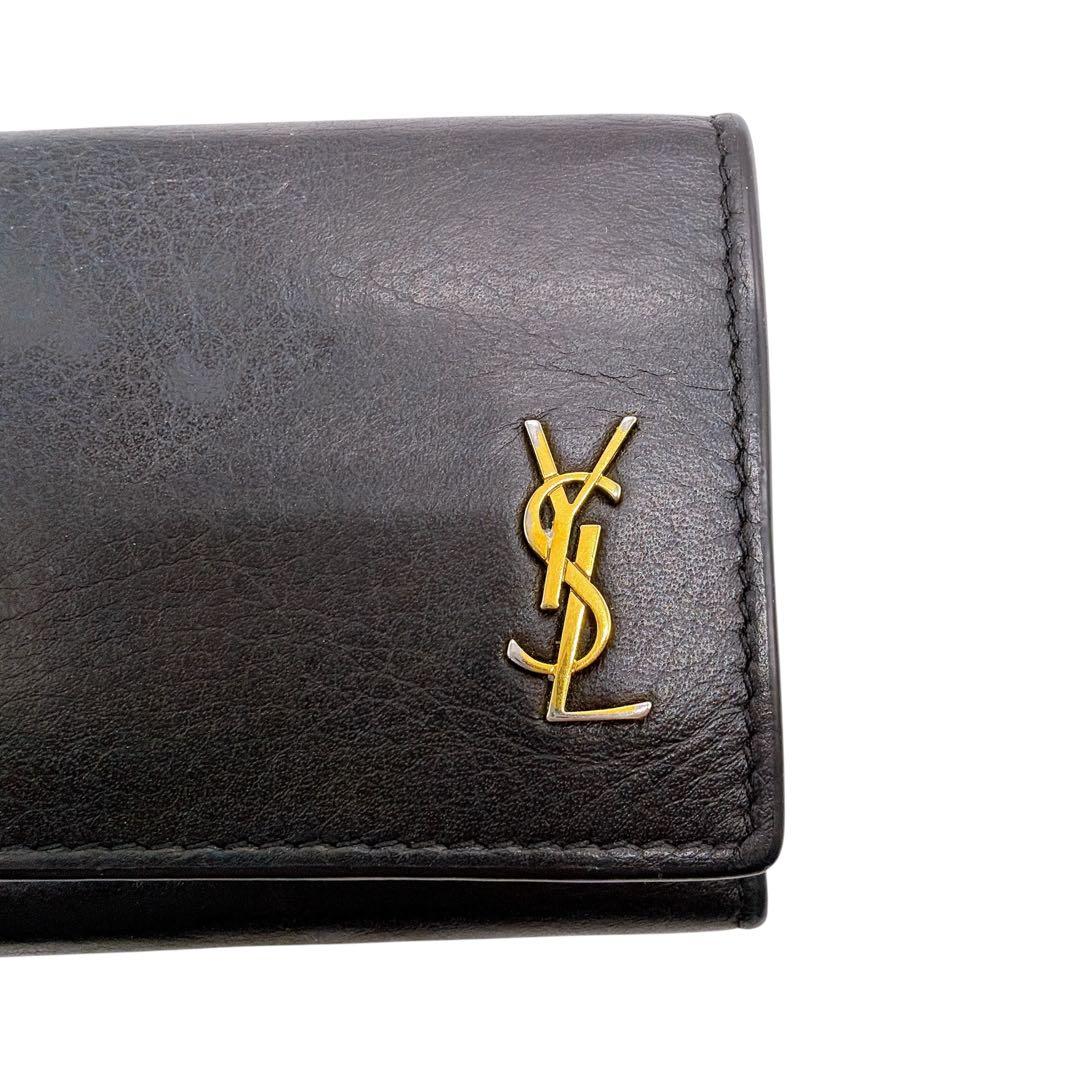 サンローラン パリ レザー YSLロゴ 三つ折り財布 SAINTLAURENT