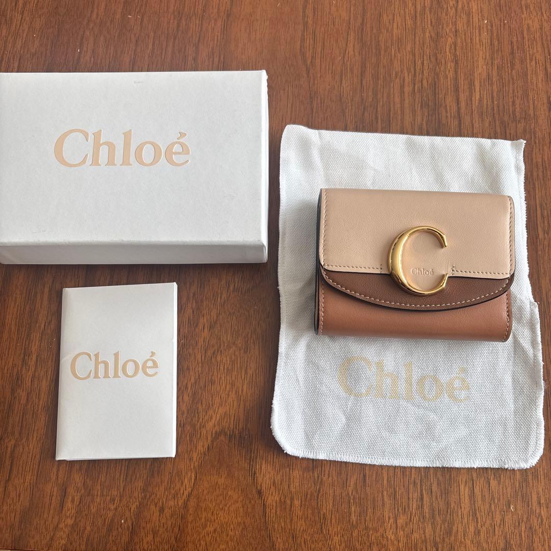 Chloé 三つ折り財布 ベージュ/ブラウン