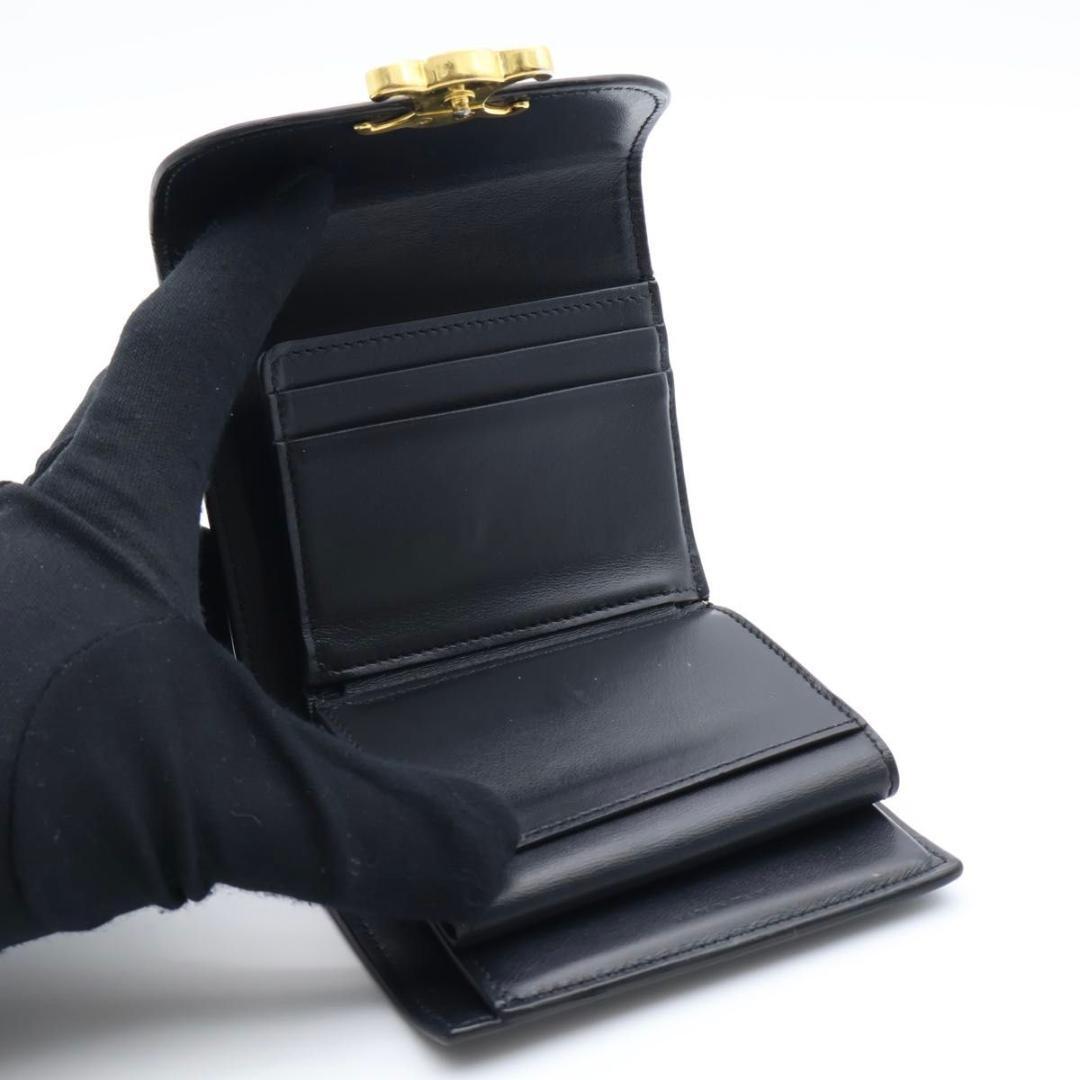 【極美品】CELINE スモールフラップウォレット　三つ折り財布　黒