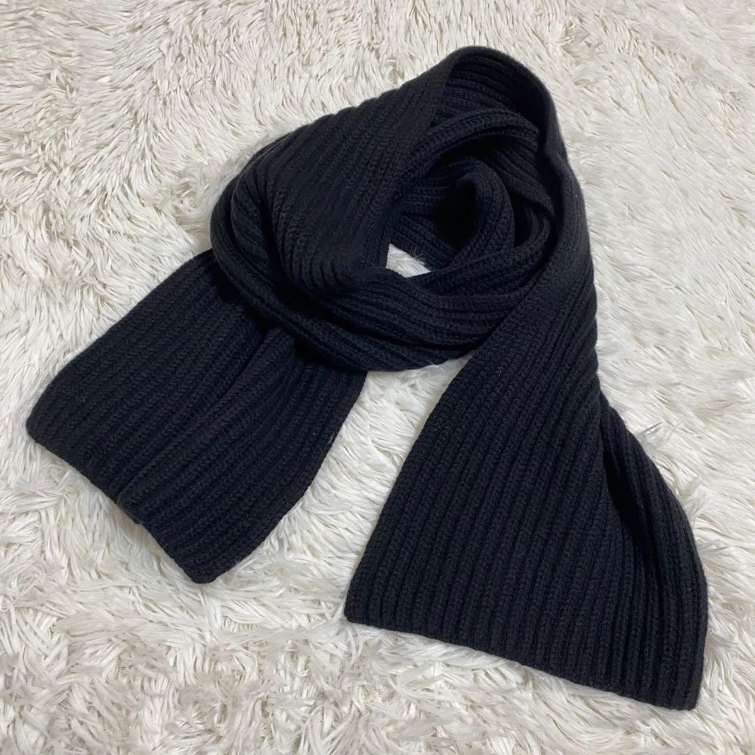 MONARO FIRENZE カシミア100% ニット　マフラー　ブラック