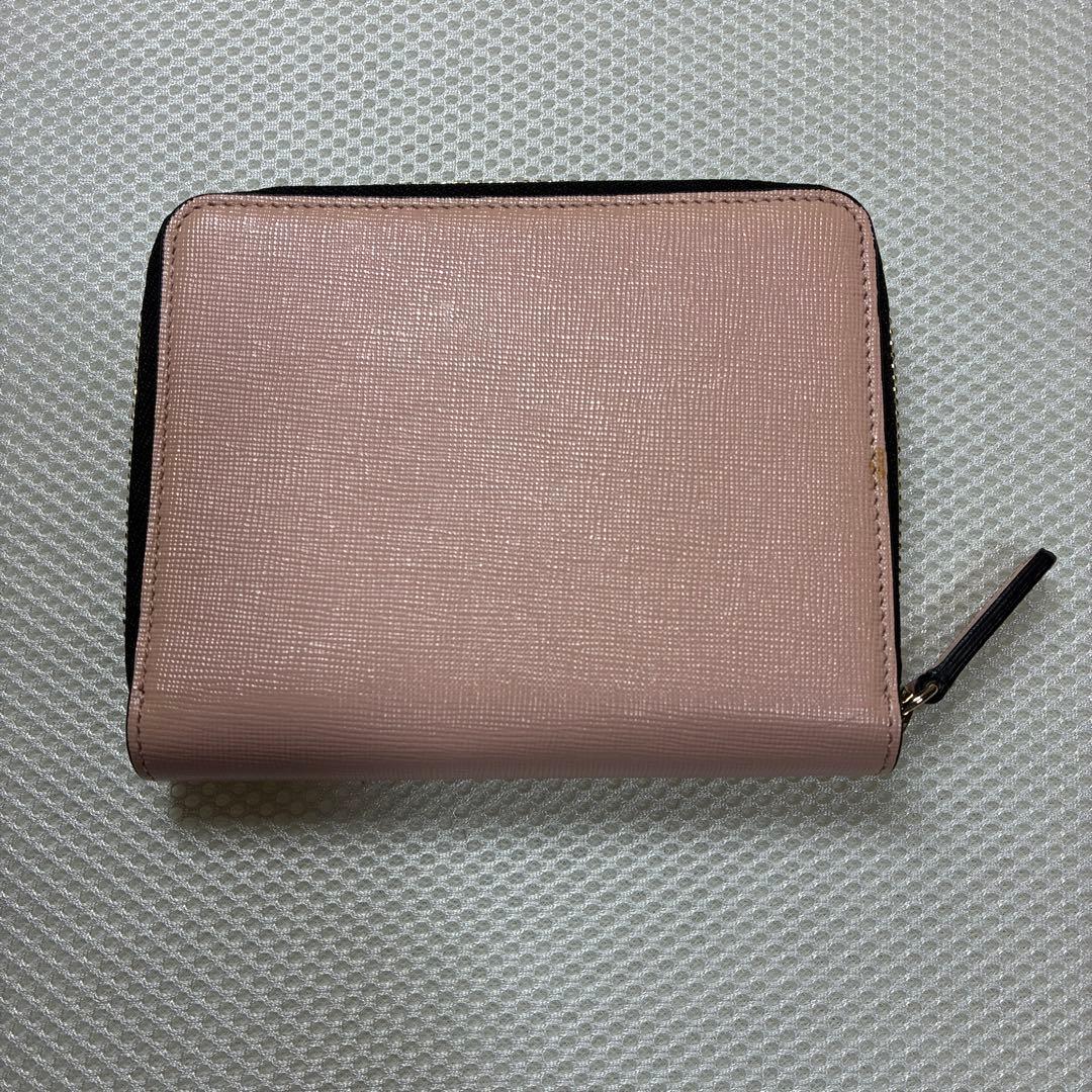 【未使用品】ヴェルサーチ ブラッシュカーフ レザー 折り財布 ピンク 箱付き