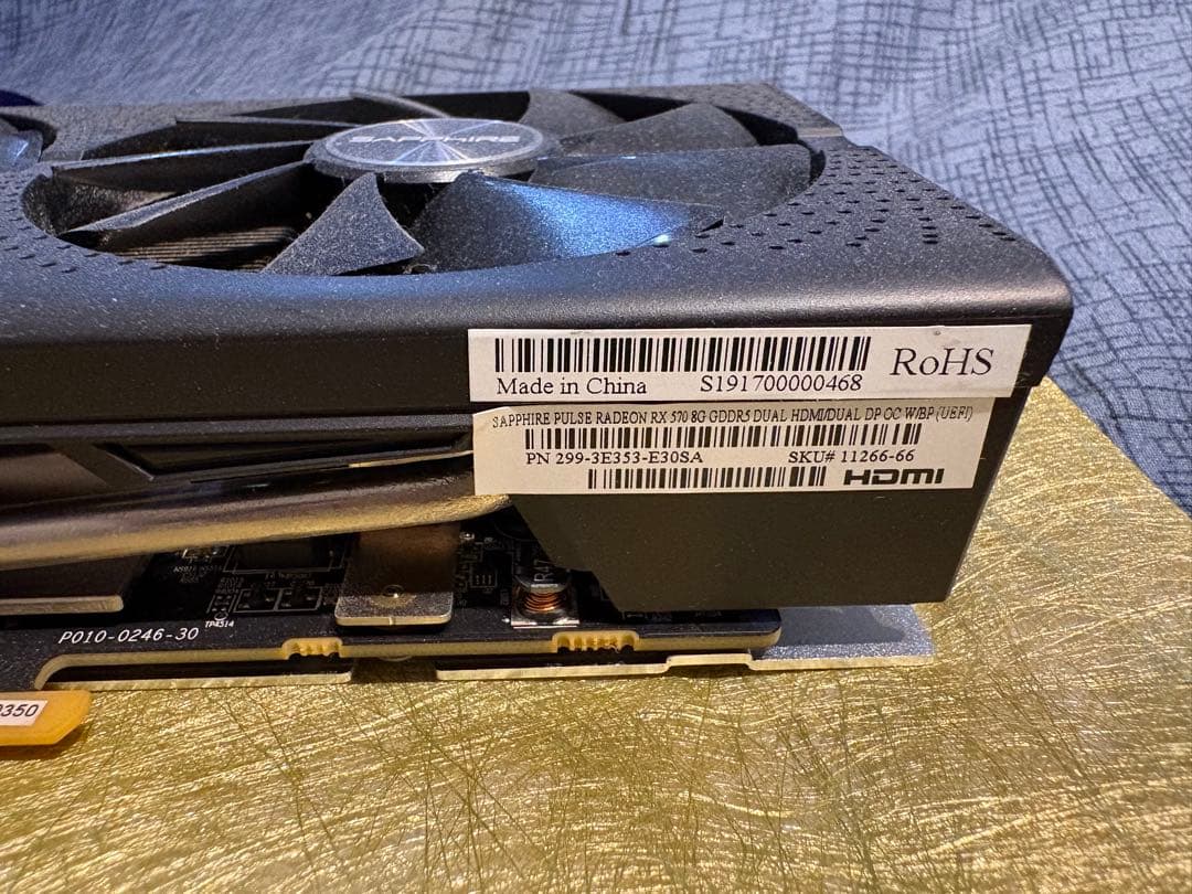 中古品Sapphire グラフィックボード RX570 8GB