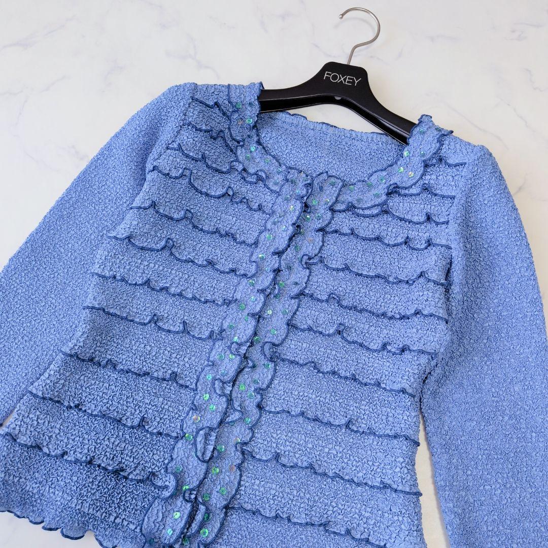 極美品✨️NOKO OHNO ノコオーノ ノーカラー ジャケット ブルー 38