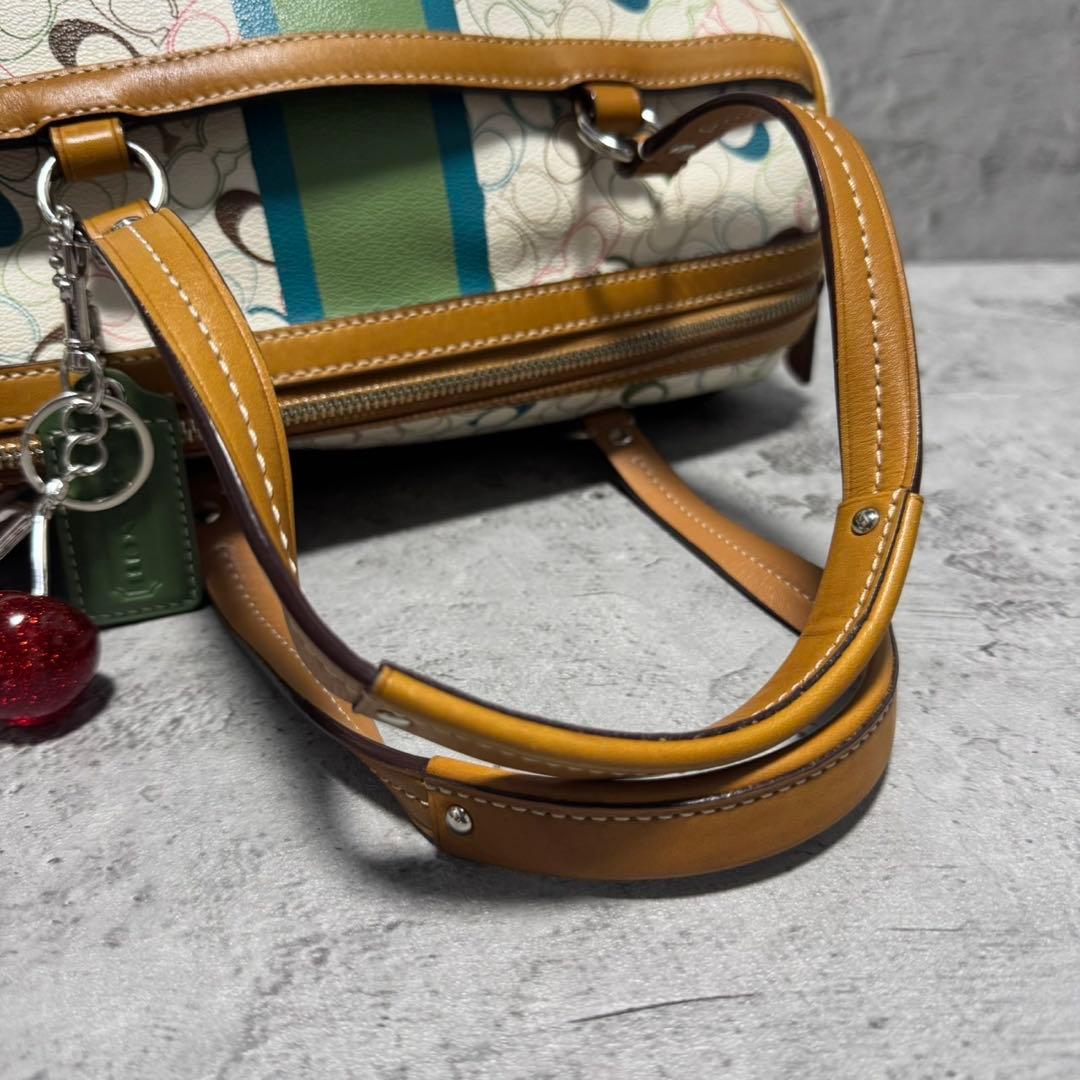 バッグ Coach Signature Colorful Mini Boston Bag