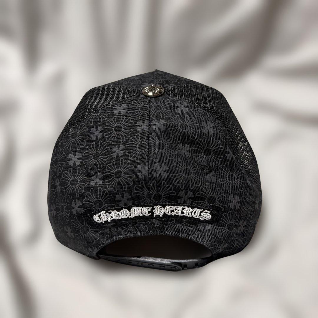 Chrome Hearts ブラック花柄キャップ