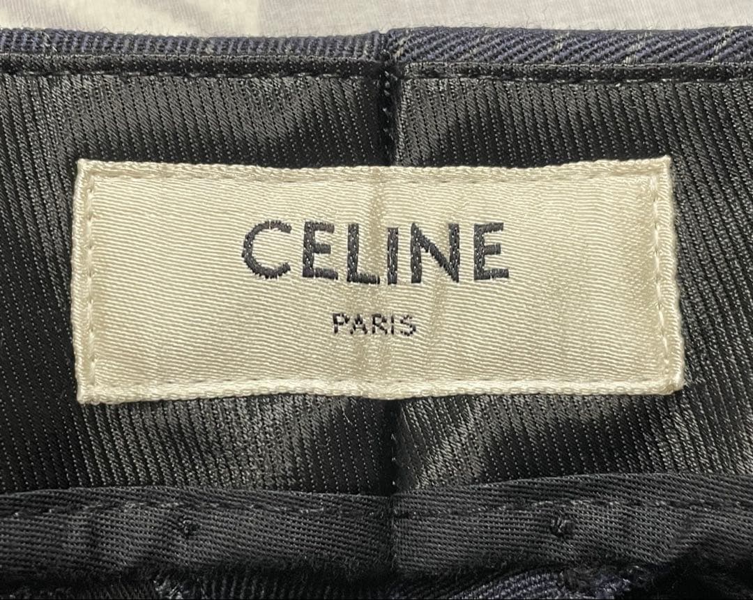 23AW CELINE ダブルブレストスーツ ダークネイビー シャドーストライプ