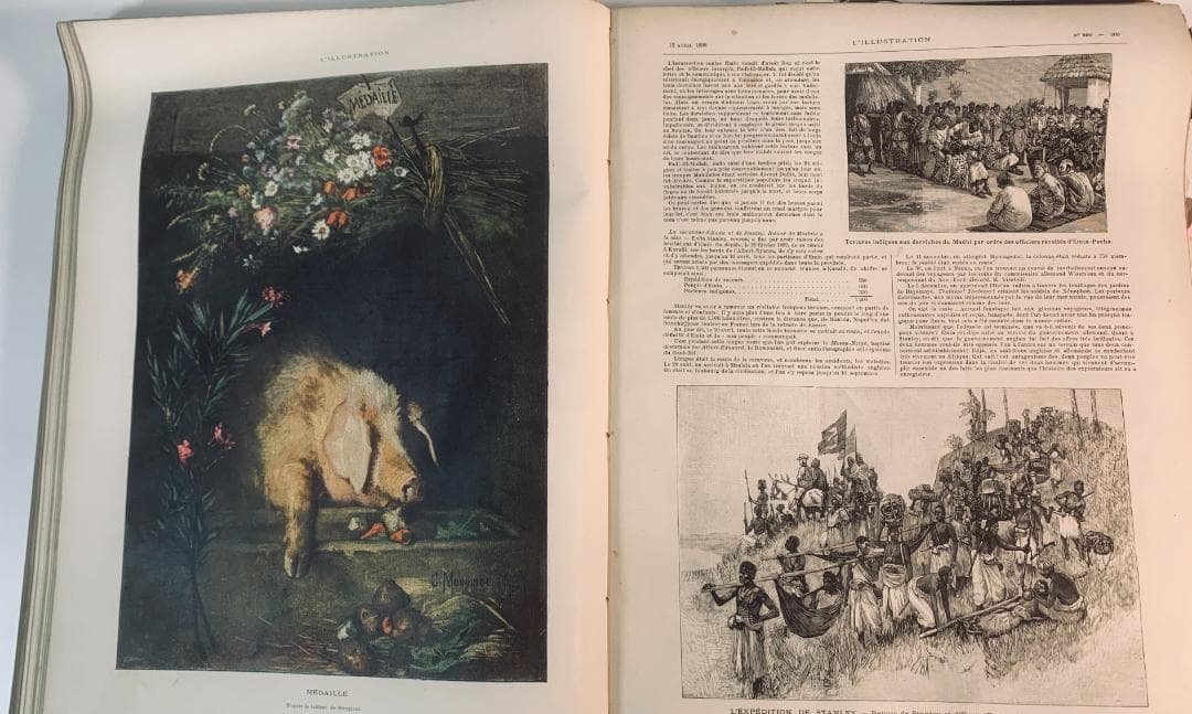 19世紀仏誌 L’ILLUSTRATION製本合本 1890年
