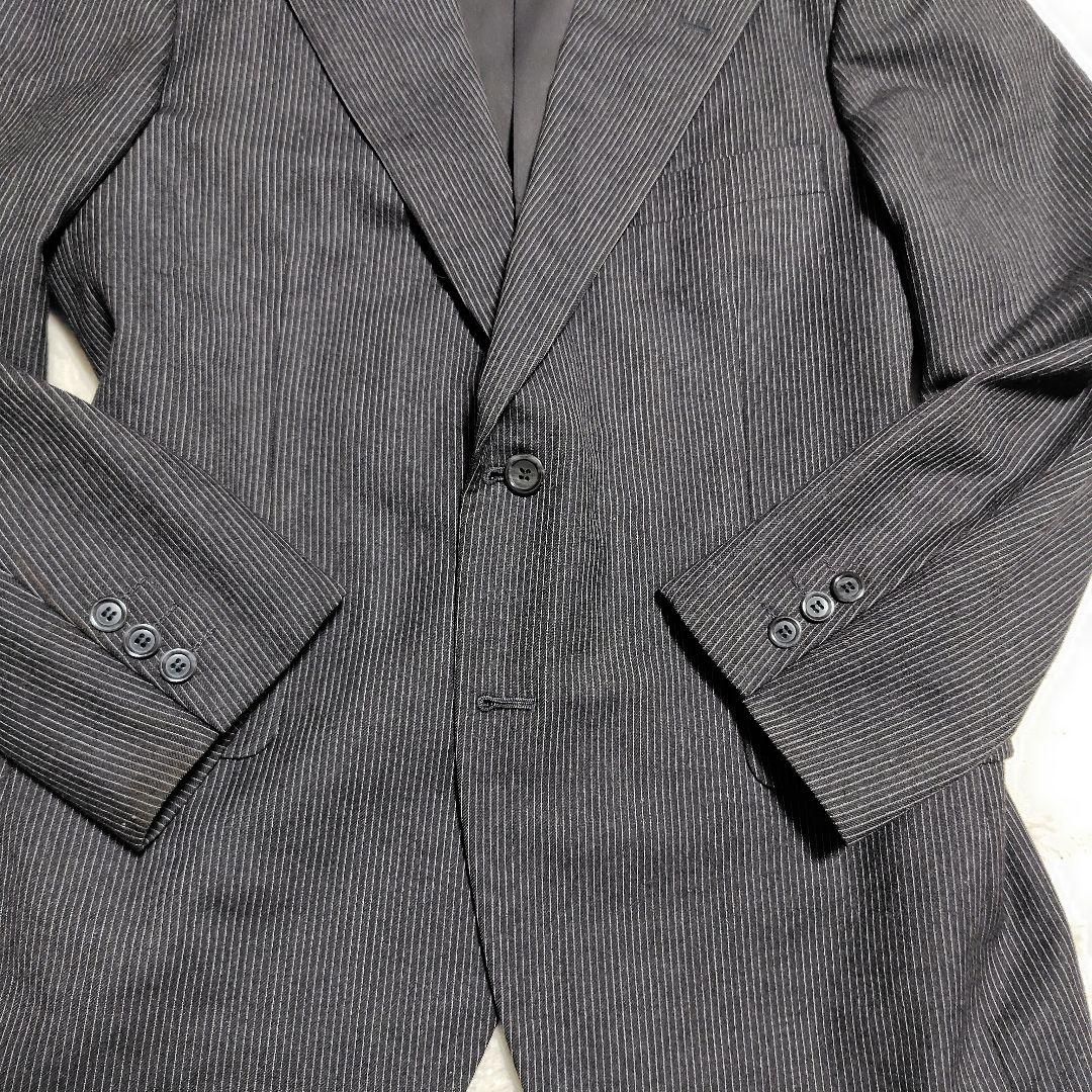 NORMAN HARTNELL スーツ 3ピース ダークグレー ストライプ