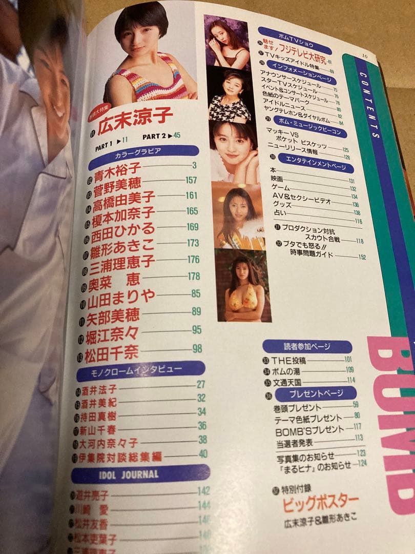 1996年6月号　BOMB ボム　広末涼子