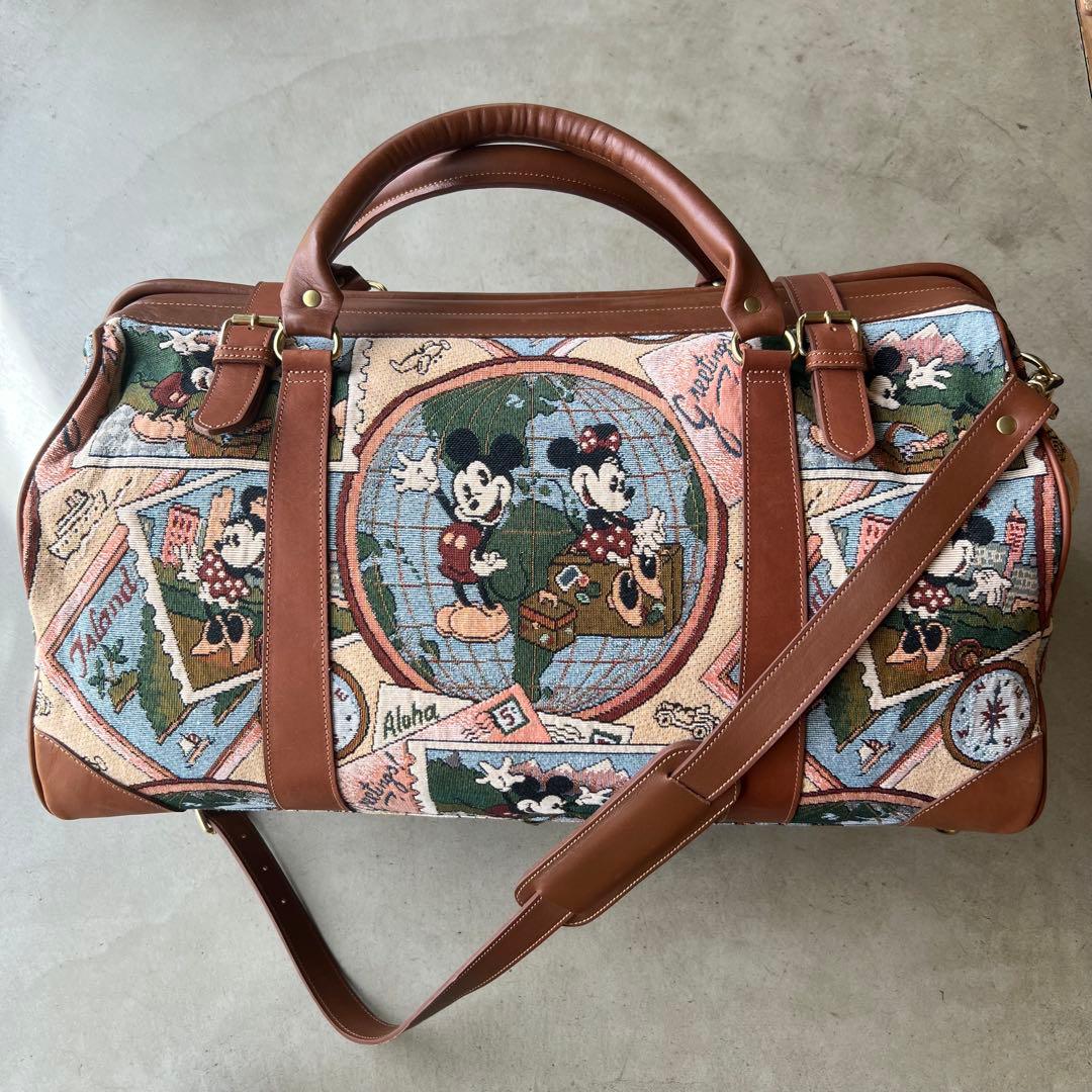 【Disney VINTAGE】ディズニー　ボストンバッグ　旅行カバン　ミッキー